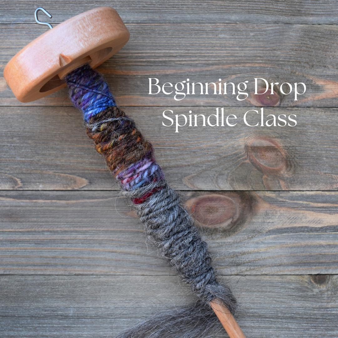 Drop spindle with handspun yarn